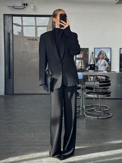 Christian Dior Monsieur 1980s Wool Mohair Tuxedo Blazer - 38R/M