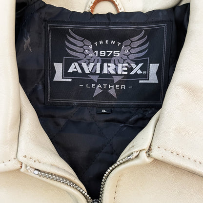 Avirex Hand Painted Snake & Dragon Leather Jacket - XL