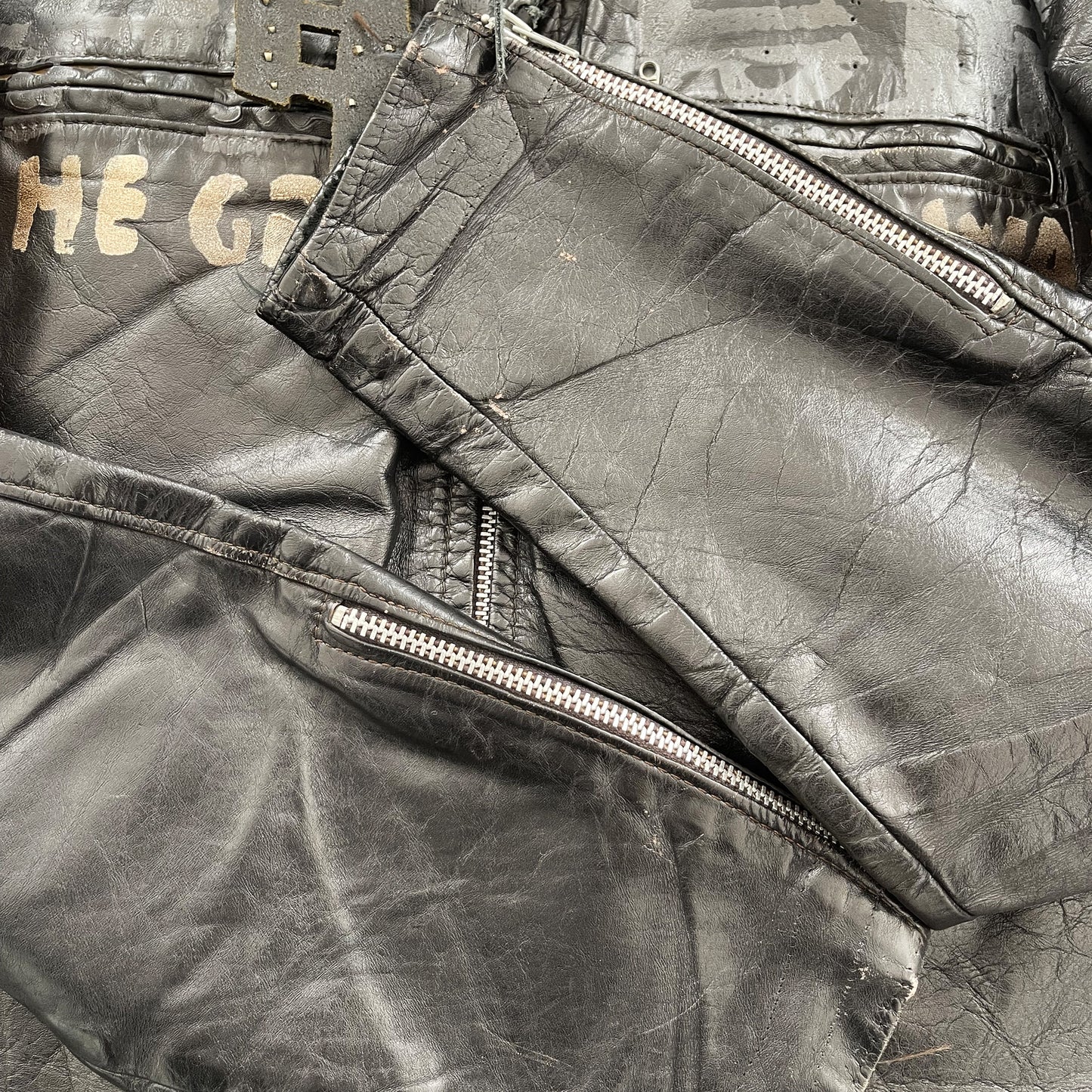 The Great China Wall 'Motor City' Leather Biker Jacket - M