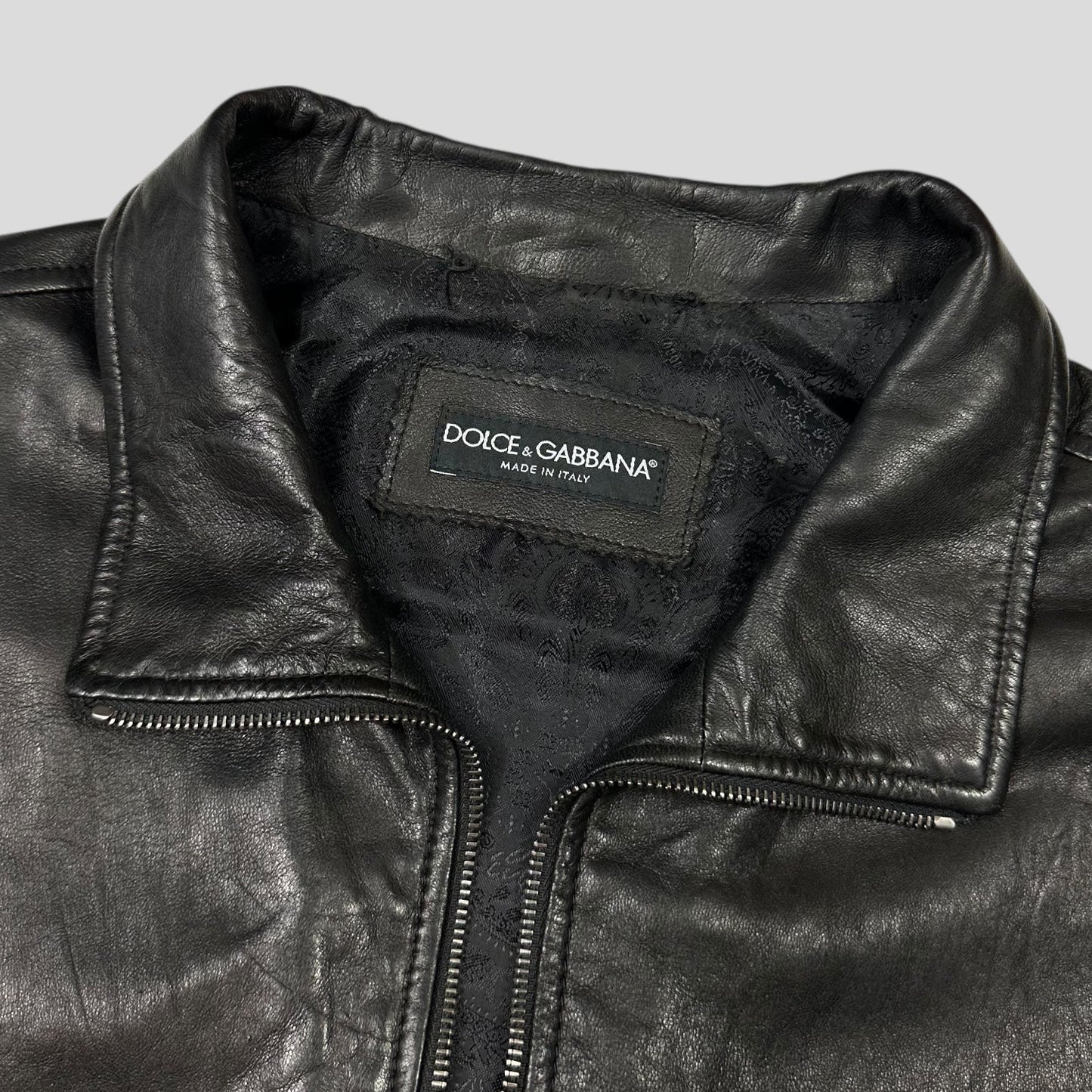 Dolce & Gabanna 00’s Lambskin Premium Leather Bomber Jacket - IT58 (XL)