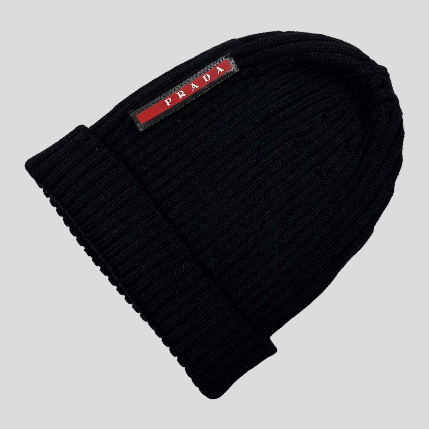 Prada Milano 2015 Black Ribbed Fisherman’s Beanie - OS