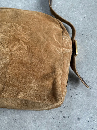 Loewe 1990s Suede Anagram Crossbody Bag