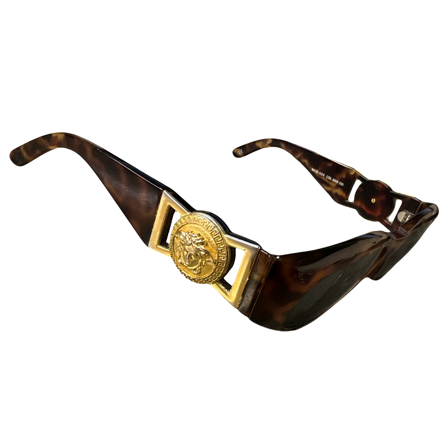 Versace 90s Medusa Head Sunglasses In Tortoise