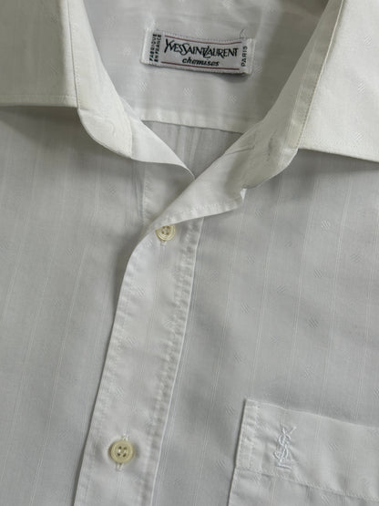 Yves Saint Laurent Chemises 1990s Cotton Logo Shirt - M/L