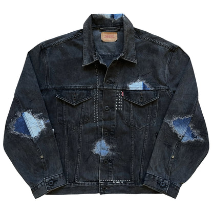 Boro Sashiko Distressed Denim Trucker Jacket - XL
