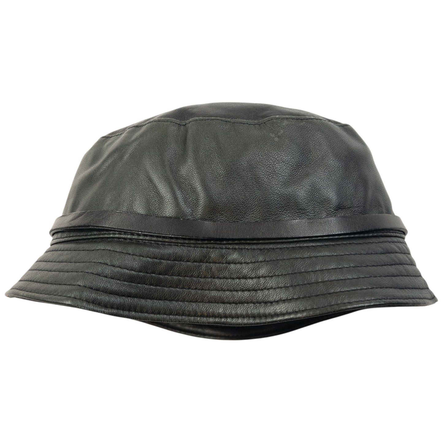 Vintage 2000s Gucci Leather Bucket Hat Size M | O/S, Black