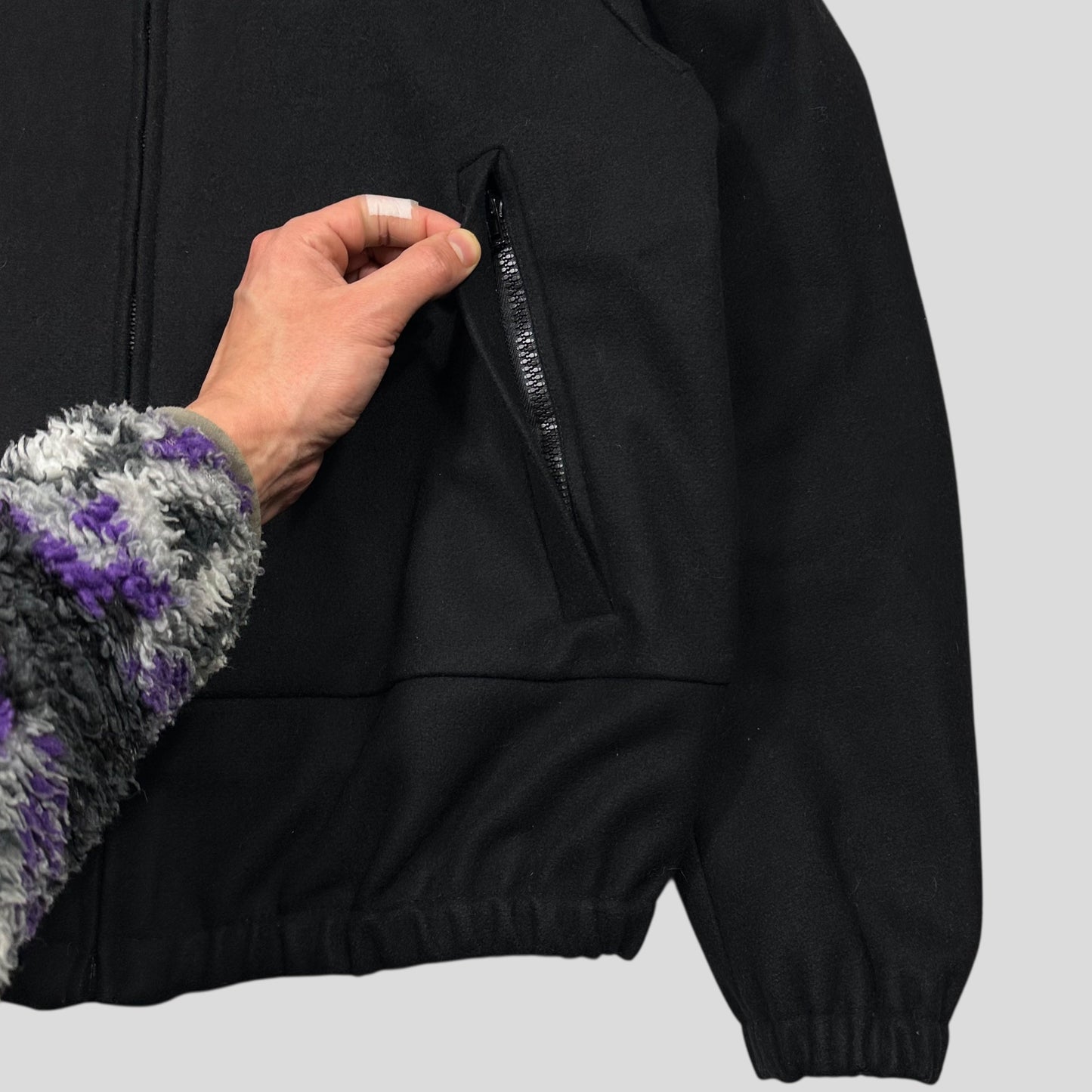Miu Miu 2008 Wool & Nylon Boxy Bomber Jacket - IT48 (M/L) | Default Title, Multicoloured