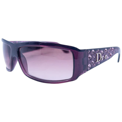 Vintage 2000s Dior Diamonte Jewel Sunglasses | O/S, Purple