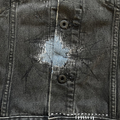 Boro Sashiko Distressed Denim Trucker Jacket - XL