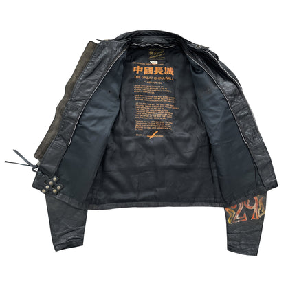 The Great China Wall 'Motor City' Leather Biker Jacket - M