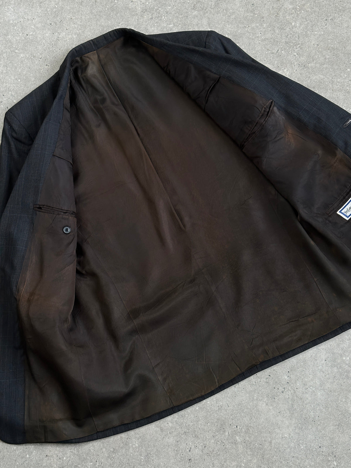 Yves Saint Laurent 1990s Pure Wool Check Single Breasted Blazer - 44R