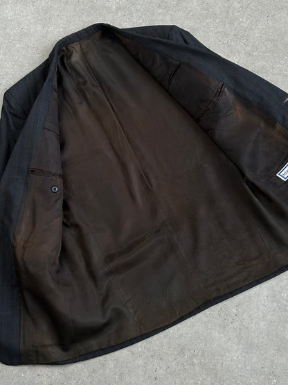 Yves Saint Laurent 1990s Pure Wool Check Single Breasted Blazer - 44R