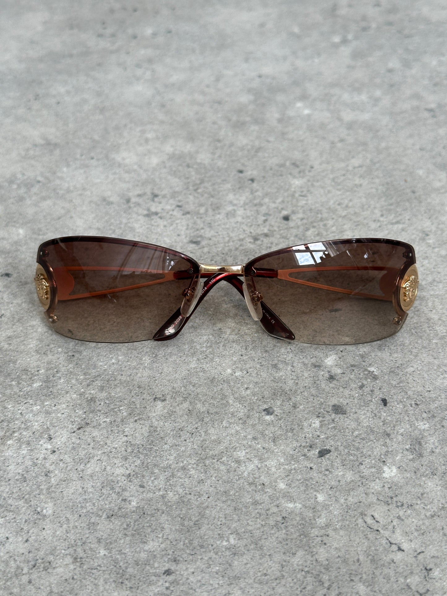 Versace 1990s Rimless Medusa Logo Sunglasses