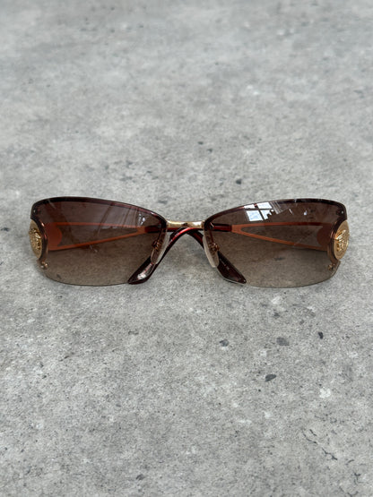 Versace 1990s Rimless Medusa Logo Sunglasses