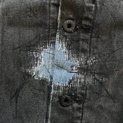 Boro Sashiko Distressed Denim Trucker Jacket - XL