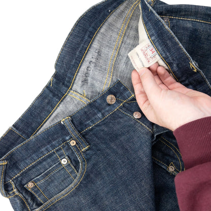 Vintage 2000s Evisu Painted Daicock Japanese Denim Jeans Size W32 | W32, Multicoloured