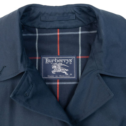 Vintage 90s Burberry Nova Check Lined Belt Waist Trench Jacket Womens Size XL | XL, Navy