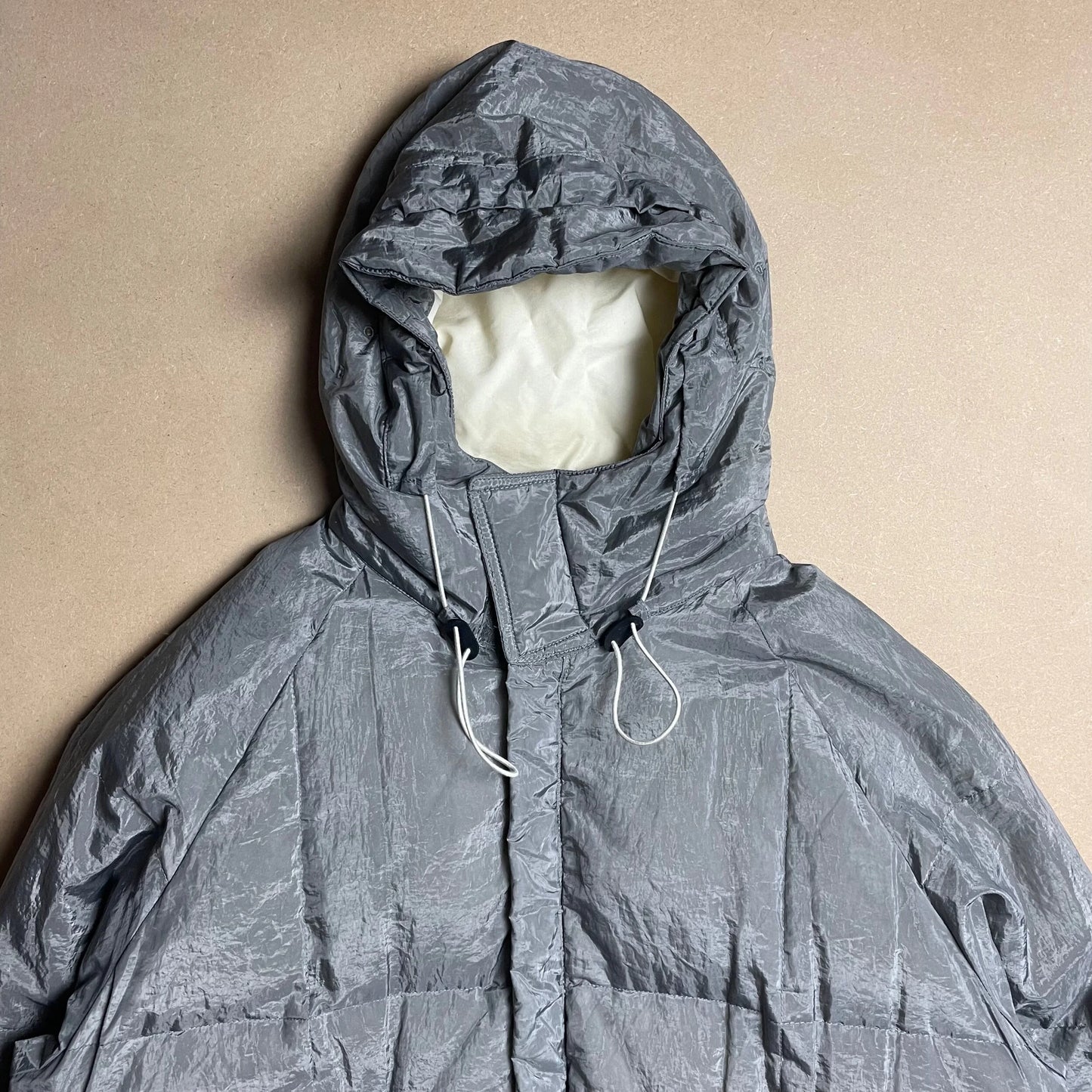 A/W 2000 Paul Harvey Steel Grey Pure Metal Shell Hooded Parka