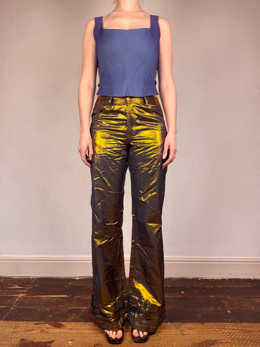 Jean Paul Gaultier c.F/W 1998 gold lamé trousers