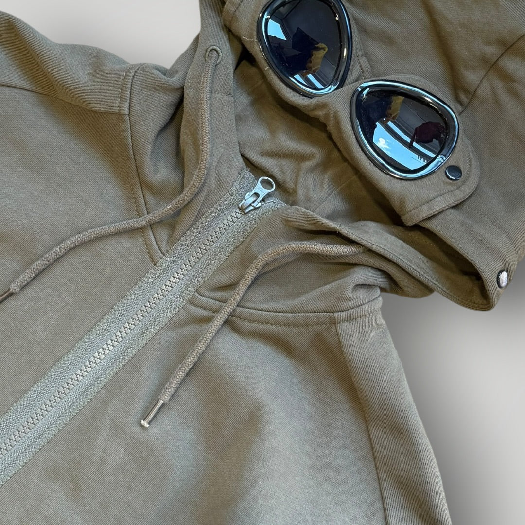 C.P. Company Cotton Goggle Zip Up Hoodie L BNWT | O/S, Khaki