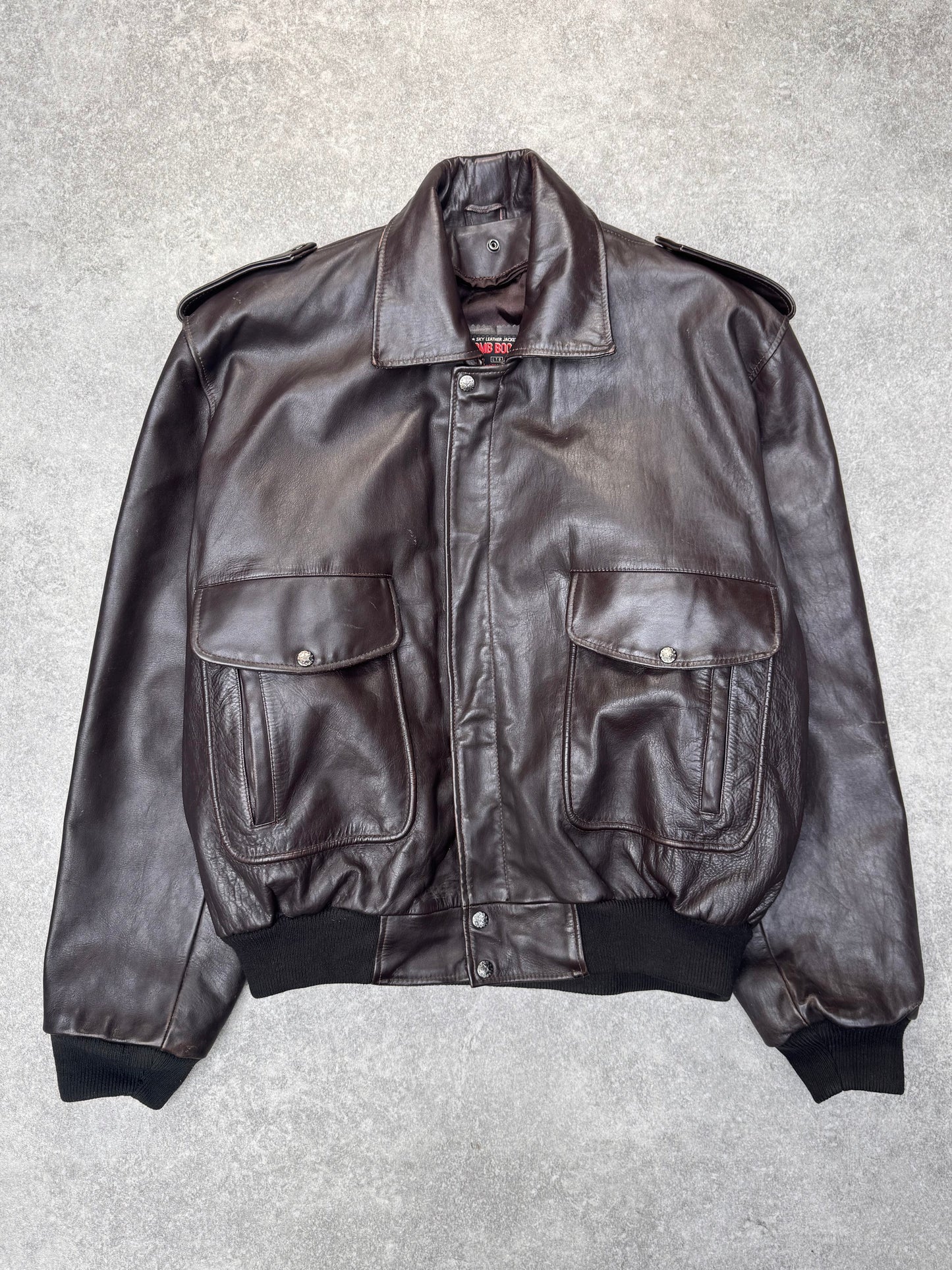 Bomb Boogie Dark Brown Flight Leather Jacket