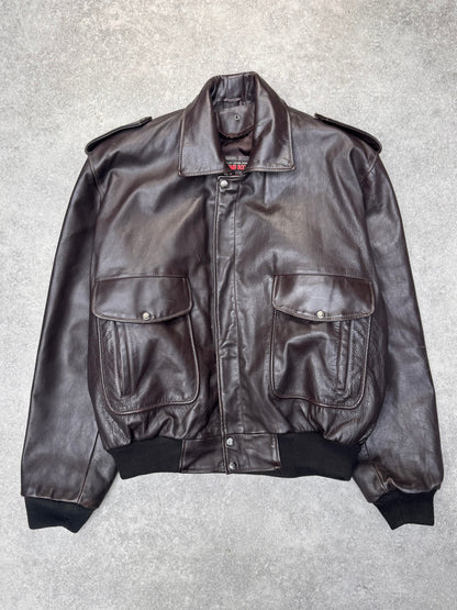 Bomb Boogie Dark Brown Flight Leather Jacket