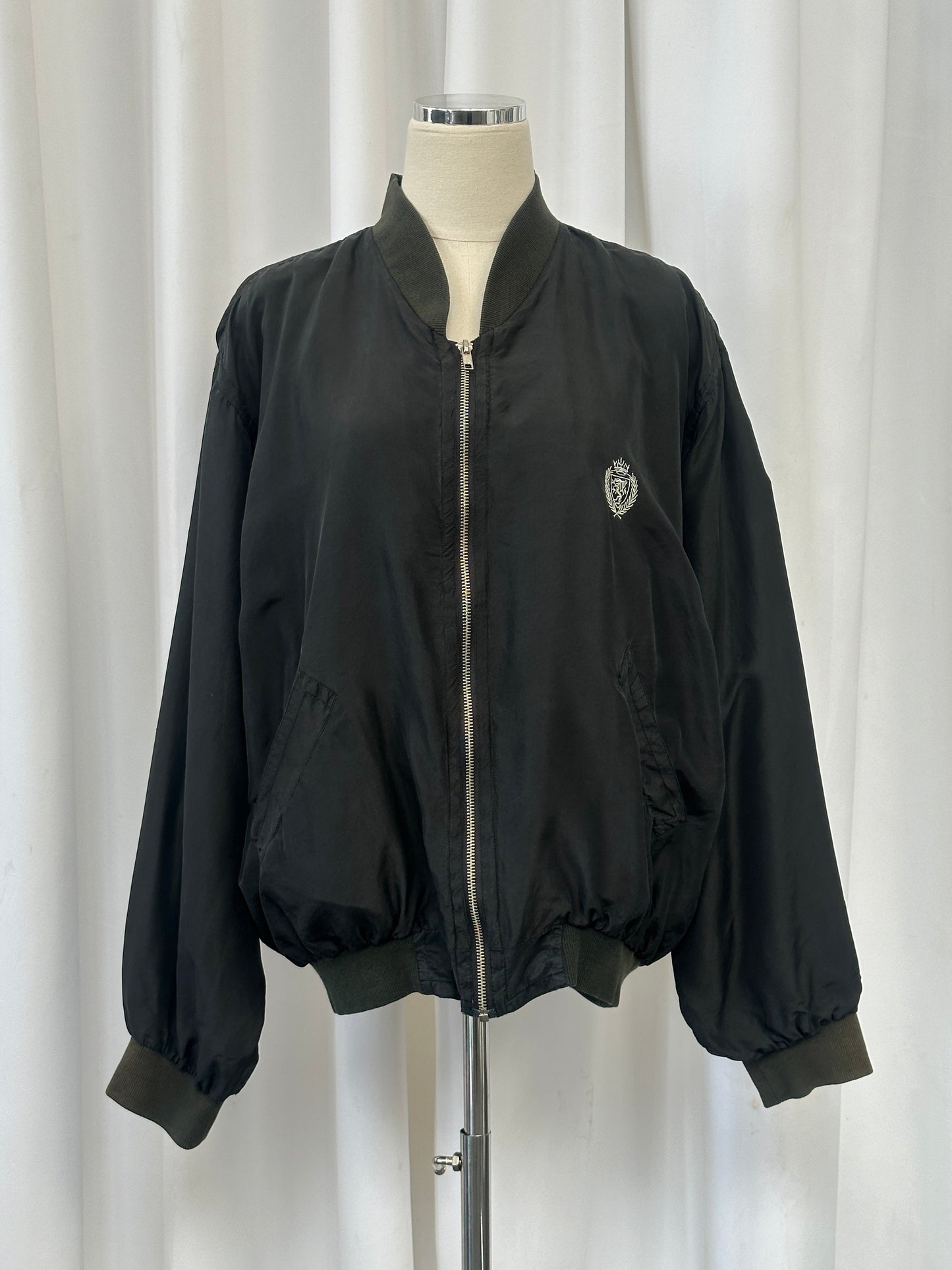 Vintage 1990s Pure Silk Bomber Jacket - M/L