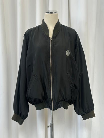 Vintage 1990s Pure Silk Bomber Jacket - M/L