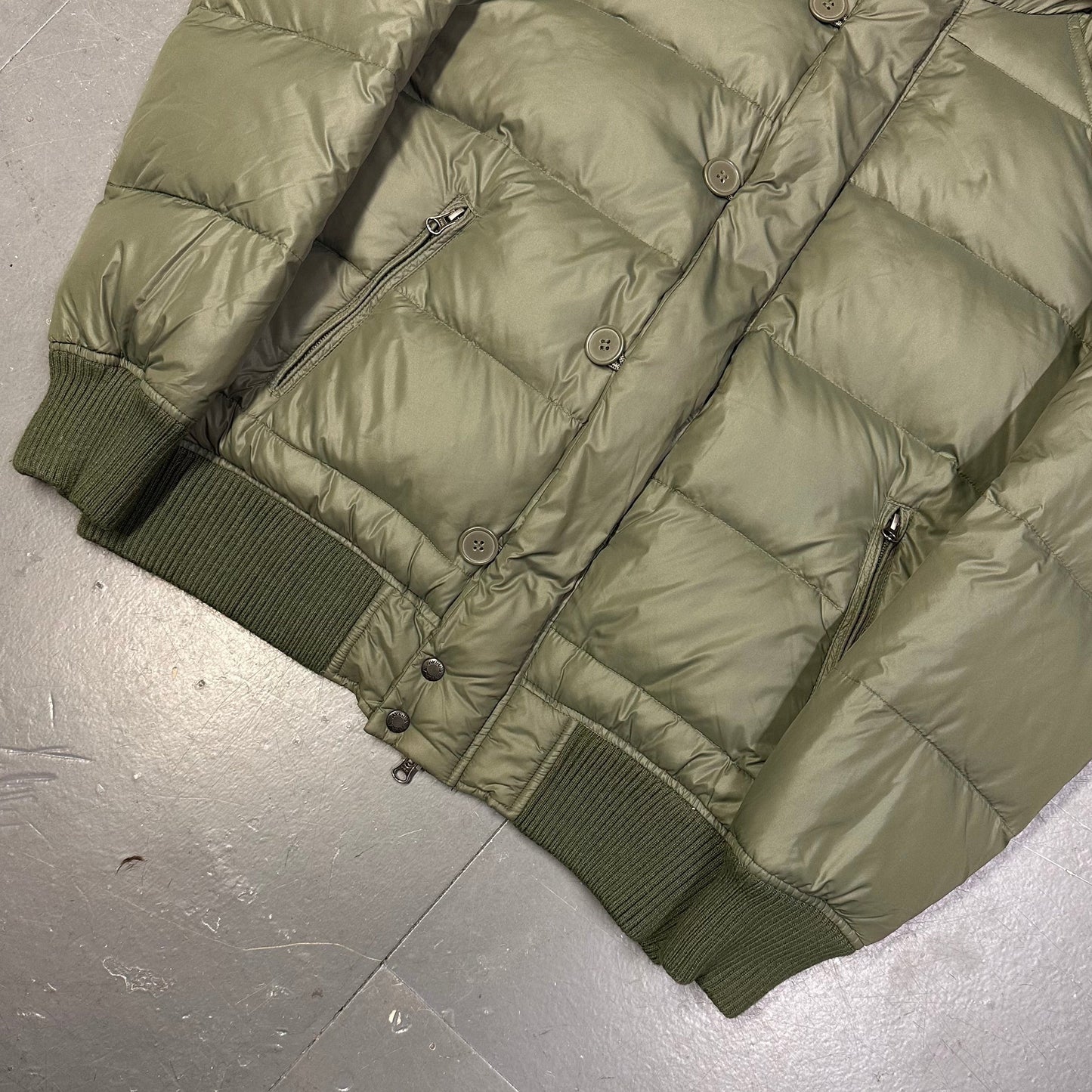 Avirex Puffer Jacket Fur Hood In Olive Green ( XL )