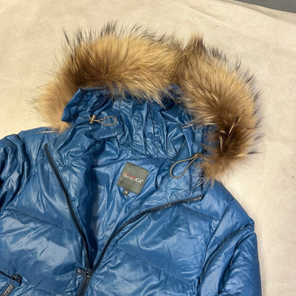Duvetica Fur Hood Puffer Jacket In Blue ( S )