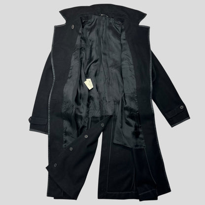 Miu Miu 2006 Wool + Nylon Mini Belted Trench Coat - IT38 | Default Title, Black