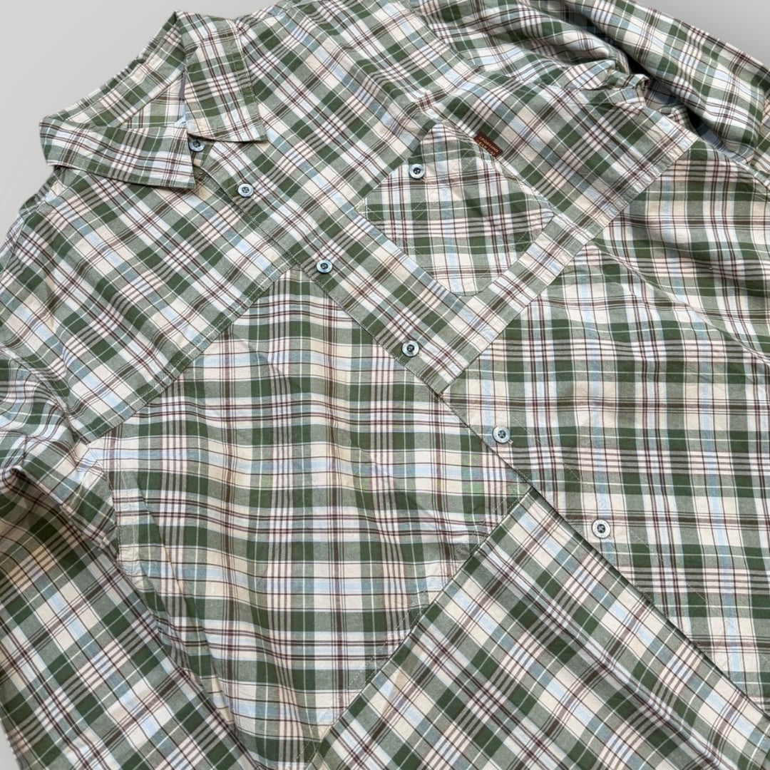 Hai Sporting Gear by Issey Miyake 90's Plaid Check Patchwork Shirt M | Default Title, Green