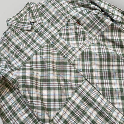 Hai Sporting Gear by Issey Miyake 90's Plaid Check Patchwork Shirt M | Default Title, Green