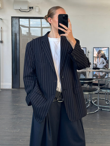 Versace Collection Stripe Pure Wool Single Breasted Blazer - 44R/XL