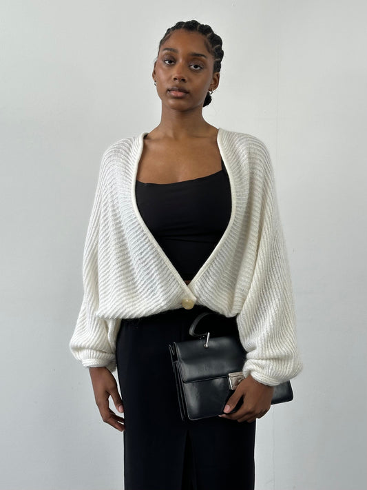 Italian Vintage 1990s Mohair Knitted Cardigan - M