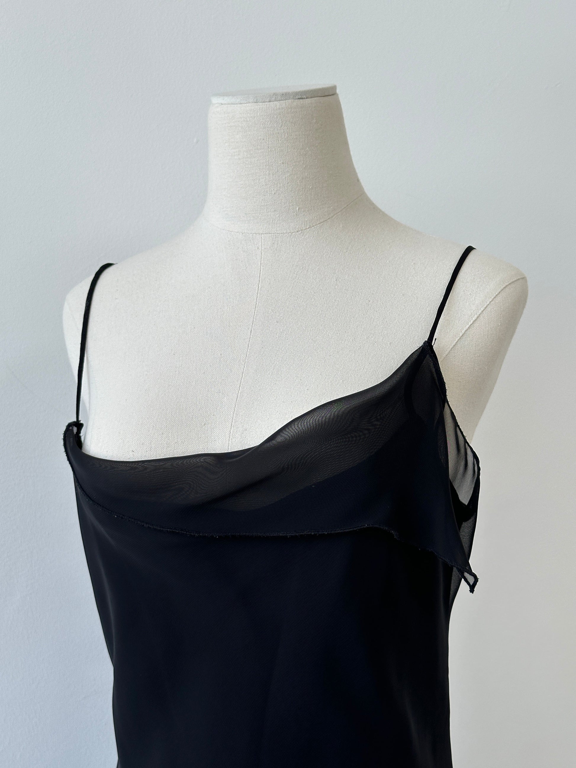 Vintage 2000s Asymmetric Floor Length Slip Dress - M