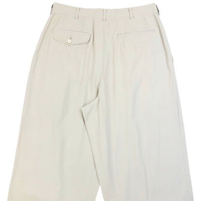 Vintage 1993 Comme Des Garçons HOMME Pleated Trousers Size W29 | W29, Cream