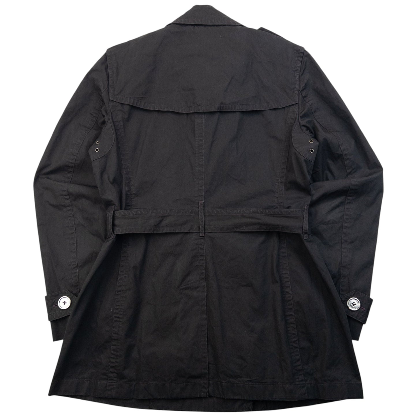 Vintage Burberry Brit Belt Waist Trench Jacket Womens Size M | Medium, Black