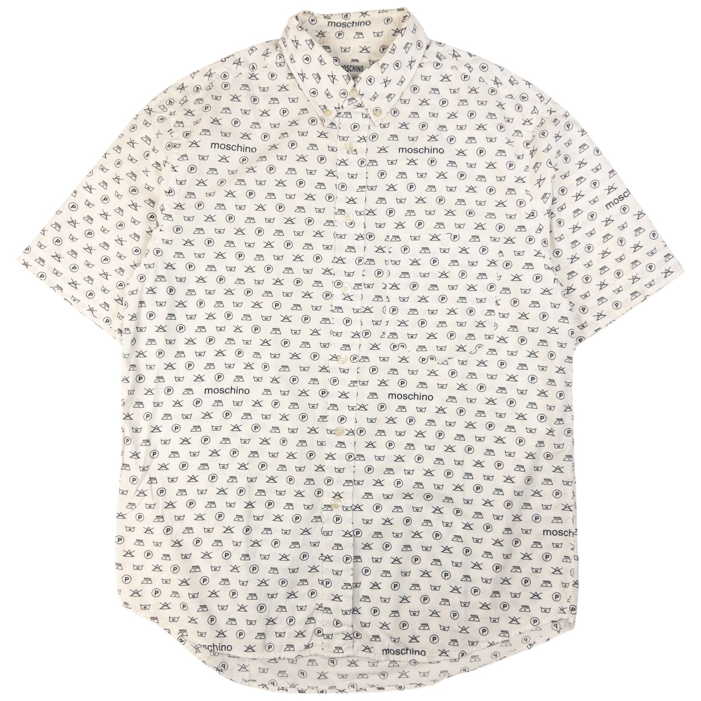 Vintage Moschino Jeans Monogram Washing Icons Shirt Size M