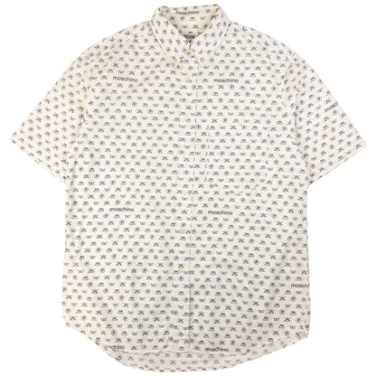 Vintage Moschino Jeans Monogram Washing Icons Shirt Size M