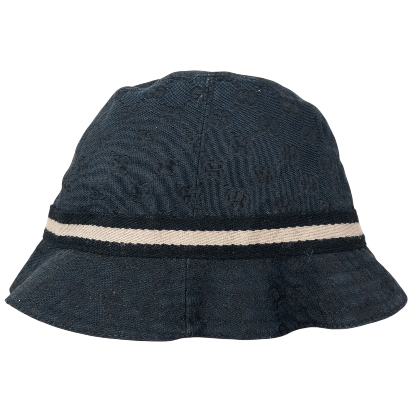 Vintage 2000s Gucci Monogram Bucket Hat Size XS | O/S, Black