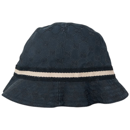 Vintage 2000s Gucci Monogram Bucket Hat Size XS | O/S, Black