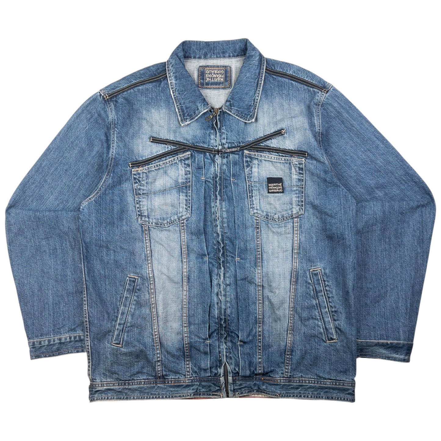 Vintage Marithe + Francois Girbaud Zip Up Denim Jacket Size XXL