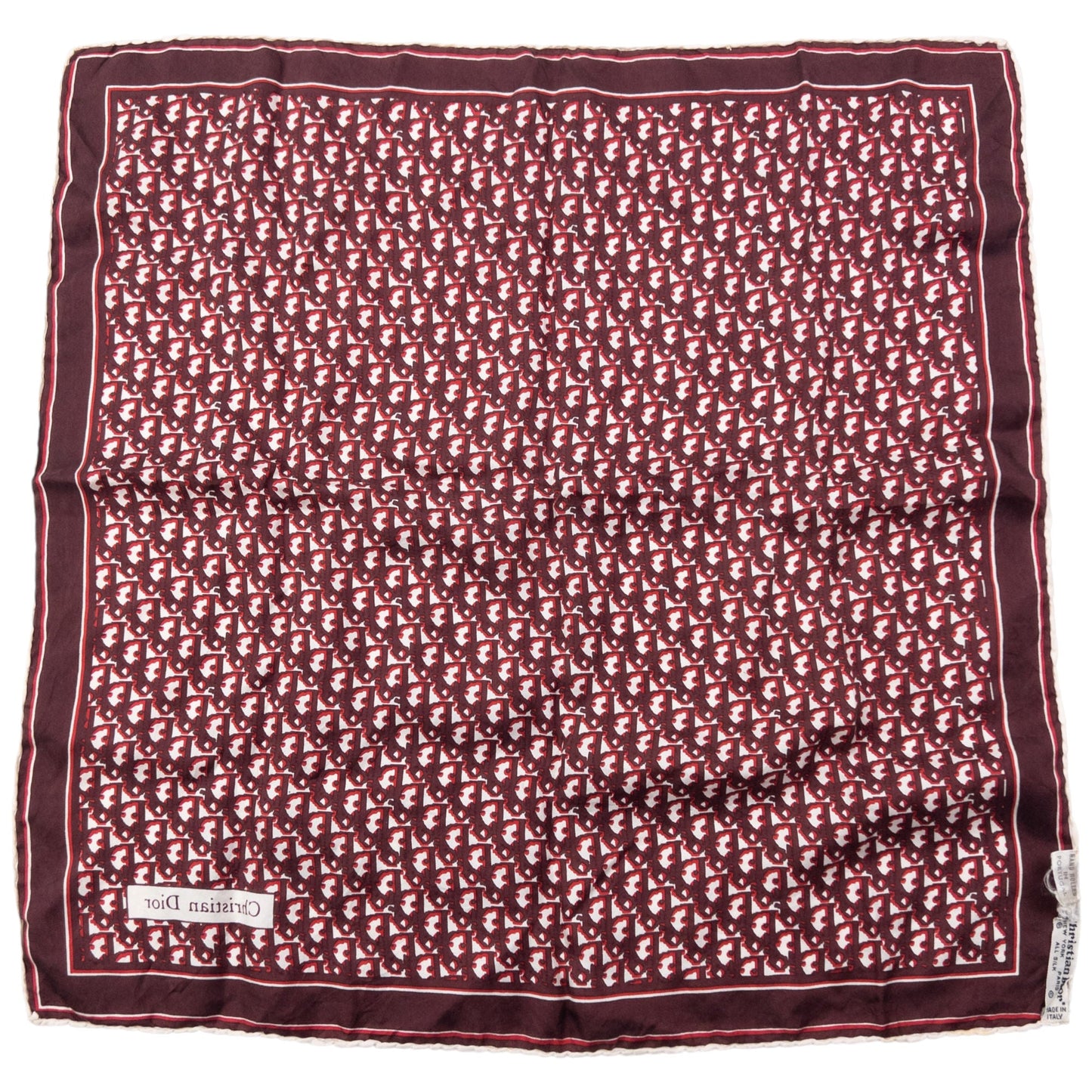 Vintage 80s Dior Monogram Silk Scarf