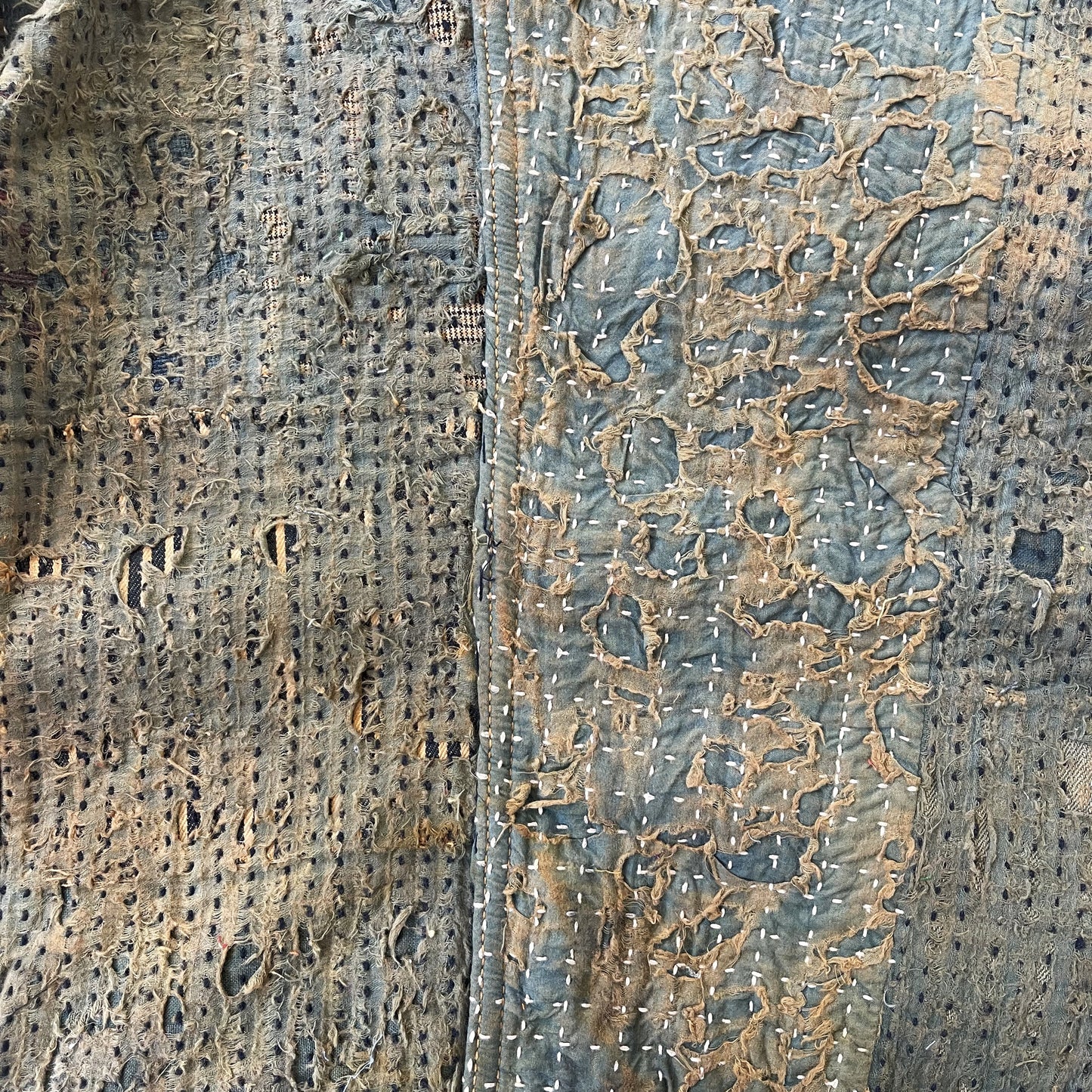 Boro Sashiko Distressed Denim Trucker Jacket - XL