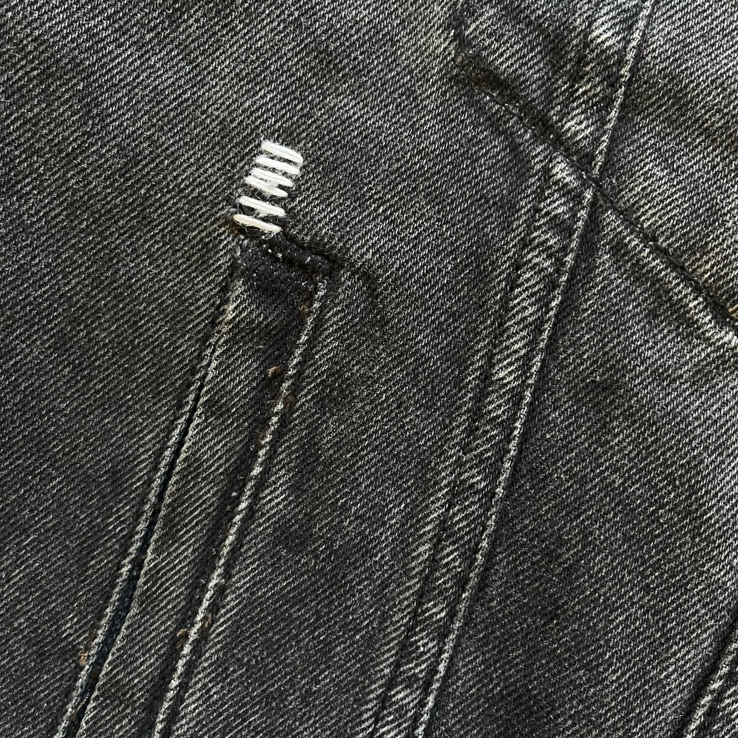 Boro Sashiko Distressed Denim Trucker Jacket - XL