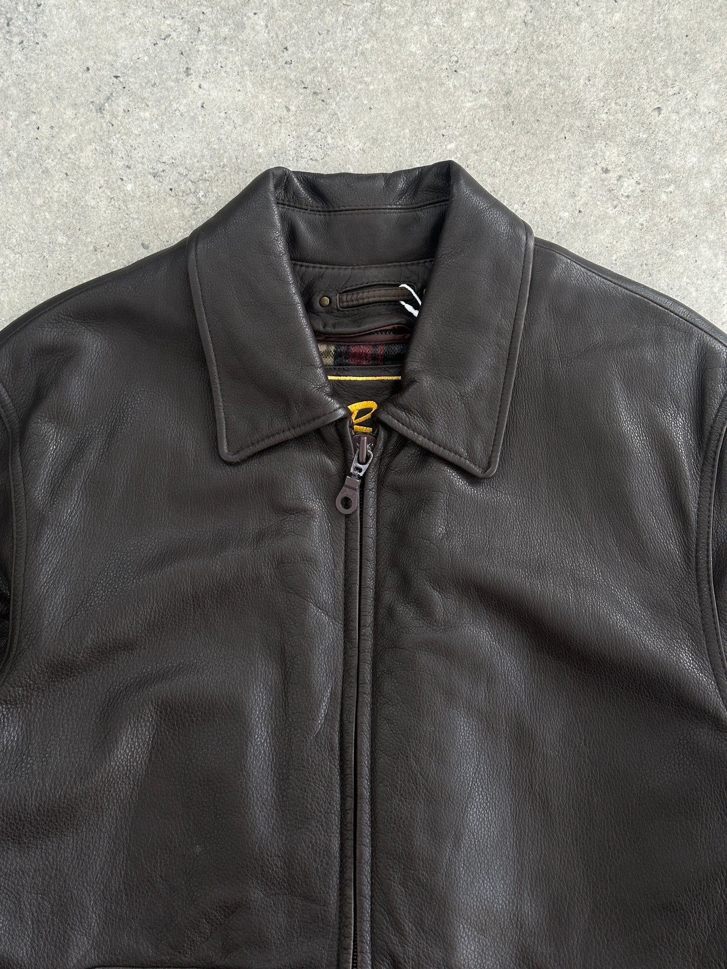 Vintage Boxy Leather Jacket - L