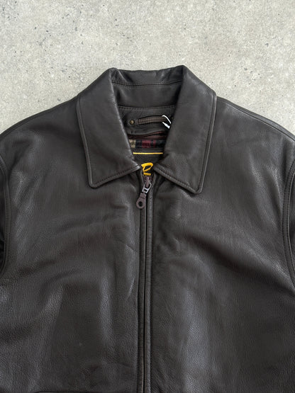 Vintage Boxy Leather Jacket - L