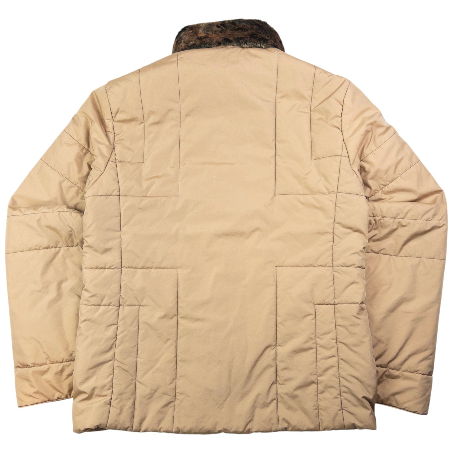 Vintage Burberry Fur Collar Padded Jacket Womens Size L