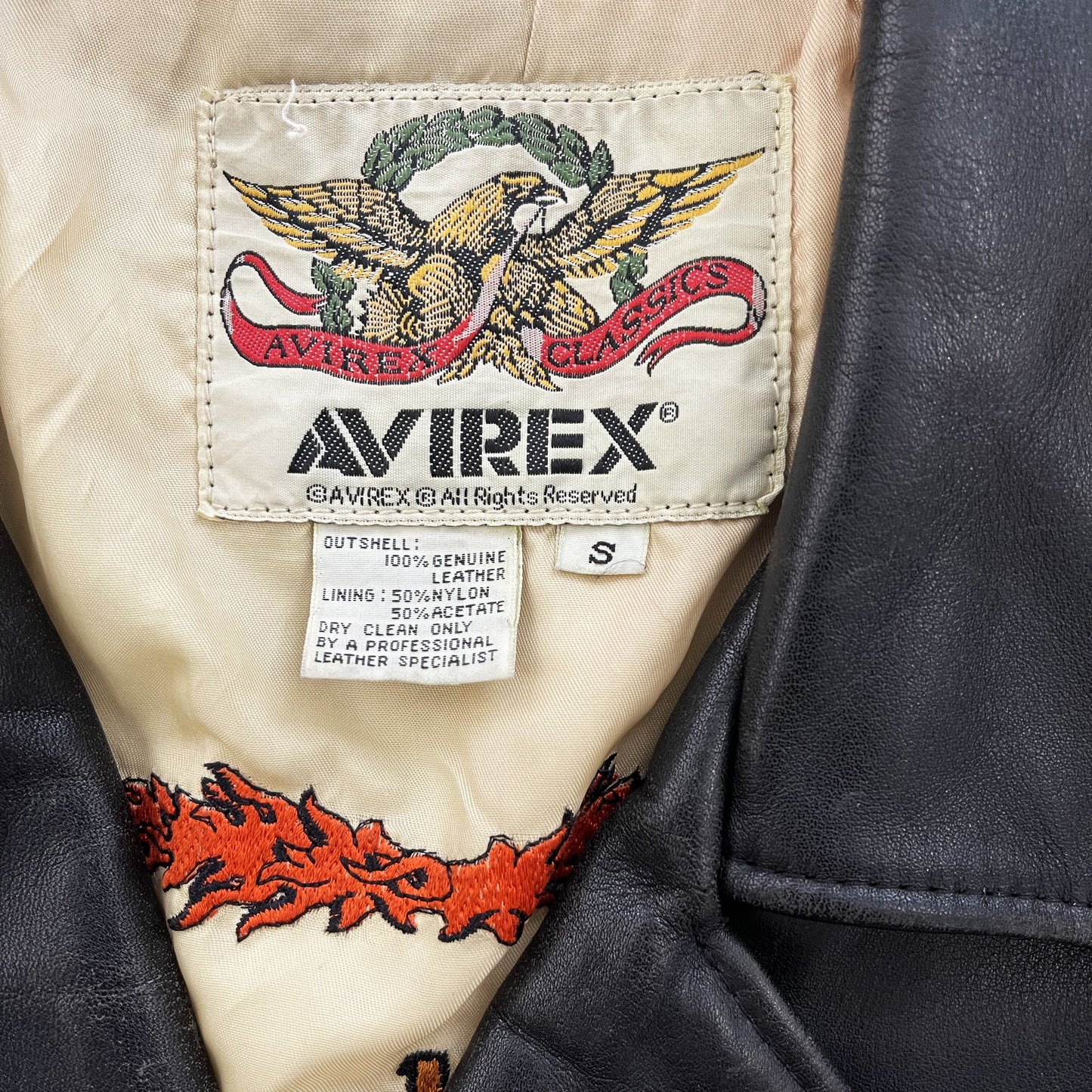Avirex Leather Biker Motorcycle Jacket - S / M